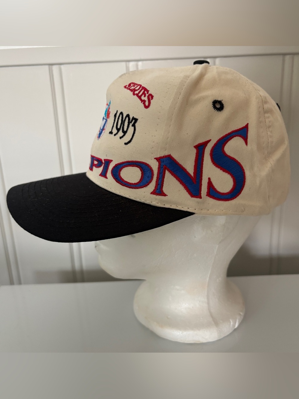 Vintage Toronto Blue Jays 1993 World Series Championship Logo 7 Snapback Hat NWT - Picture 4 of 14